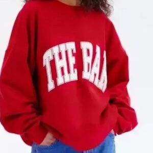 NWT The BAR Varsity Crewneck in Ruby Red